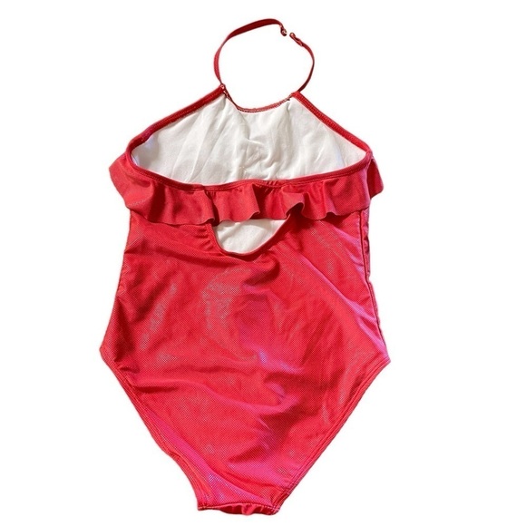 Disney Store Girls Elena of Avalor Halter Ruffle One Piece Swimsuit 9-10 Red - Picture 4 of 7